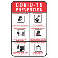 BA-CV1001 - CV-1001 Covid-19<BR>Prevention Wall Sign