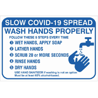 BA-CV1003 - CV-1003 Covid-19<BR>Wash Hands Wall Sign 