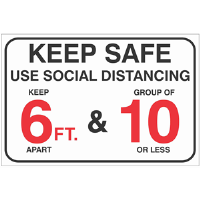 BA-CV1004 - CV-1004 Covid-19<BR>Social Distancing<BR>Wall Sign 