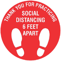 BA-CV1006D - <font color=red><B>CV-1006D<BR>Social Distancing<BR>Floor Decal</ font>