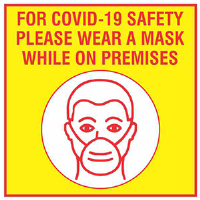 Covid-19 10" x 10" Please Wear A Mask Window Sign