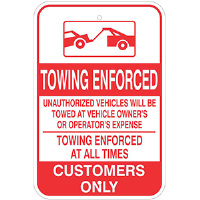 Towing Enforced Parking Sign