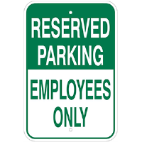 Reserved Parking Sign for Employees Only