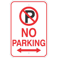 Aluminum No Parking Sign