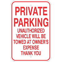 12"x 18" Aluminum PRIVATE PARKING SIGN